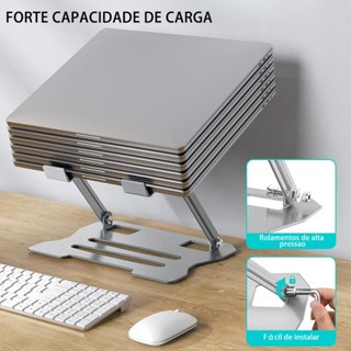 Suporte de Notebook Alumínio Ergonômico Dobrável Ajustável Resfriamento Portátil Para 17 Polegadas