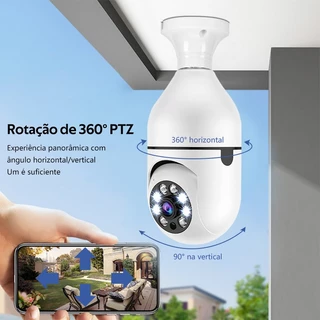 Câmera Segurança Prova D'água Infravermelho Lâmpada Externa 360 Sem Fio Wifi 2.4G -G4