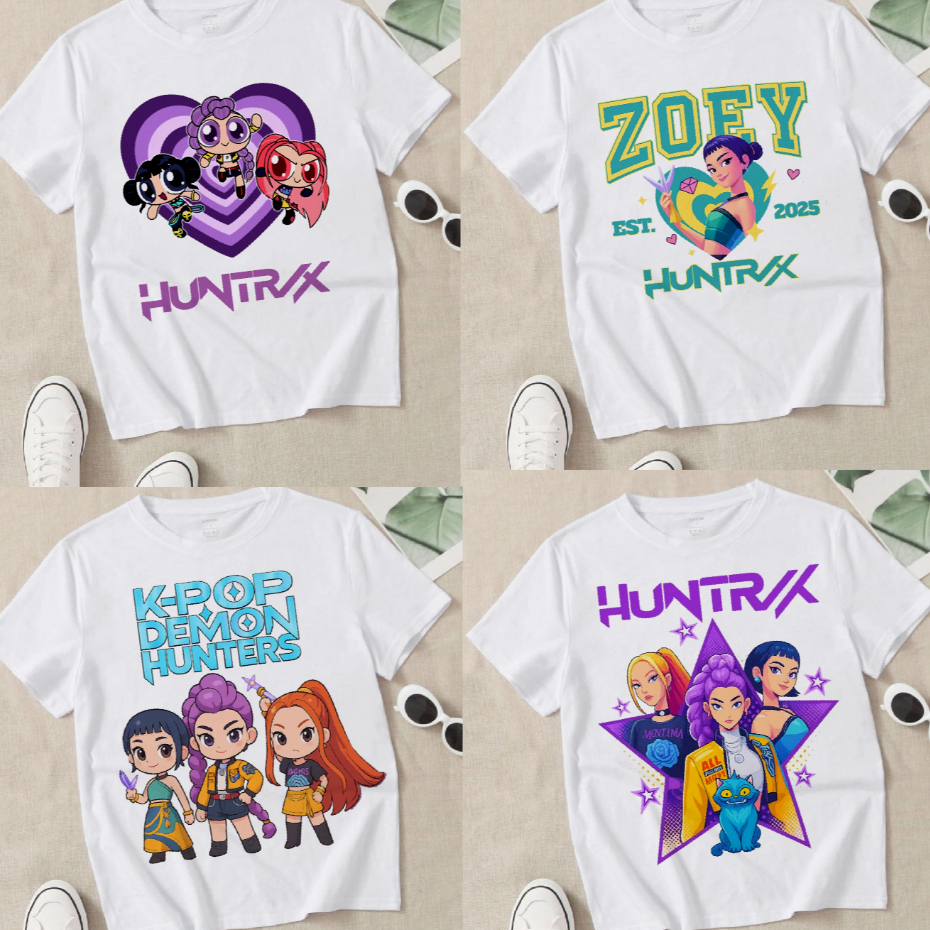 Camiseta KPop Demon Hunters HUNTRIX, ADULTO OU INFANTIL, blusa ZOEY ...