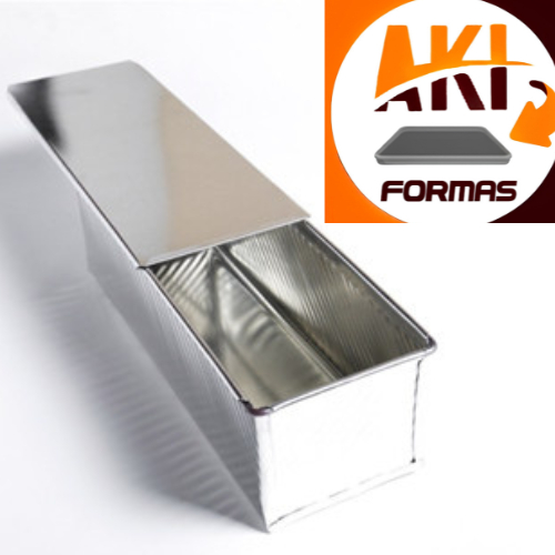 FORMA PÃO DE FORMA 30X10X10 COM (TAMPA) EM ALUMINIO OU FORMA