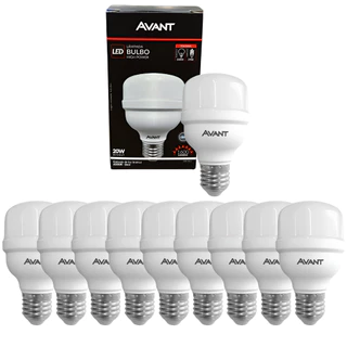 Kit 10 Lâmpadas Bulbo High Power 20w Bivolt E27 Branco Frio (Luz Branca 6500K) - Avant