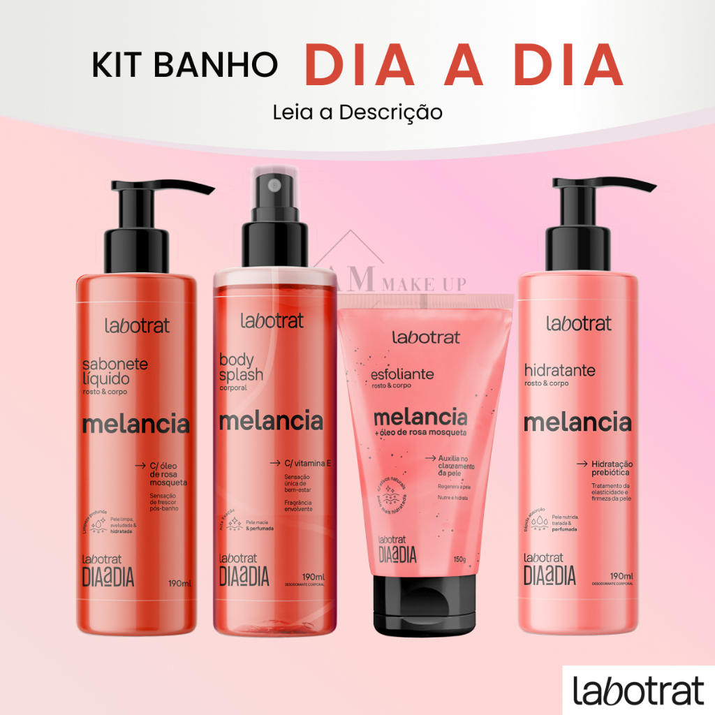 Kit Banho Labotrat Melancia - Hidratação Pele e Rosto Completa para o ...