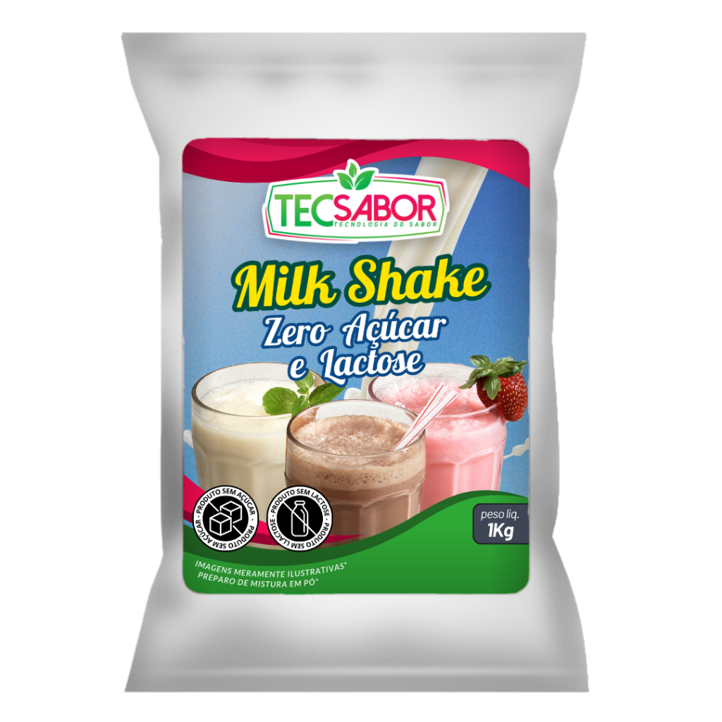 Milk Shake Zero Lactose e Açúcar Base Pronta Tecsabor 1kg | Shopee