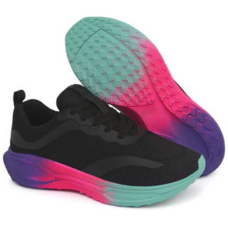 Tênis Esportivo Masculino Feminino Academia Caminhada Cores Solado Emborrachado Estilo Conforto