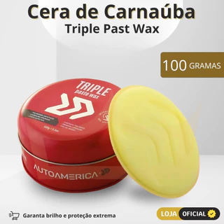 Cera De Carnaúba Triple Paste Wax 100gr Autoamérica brilho e proteção carro moto moveis