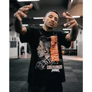 Camiseta Oversized Carlos Prates Estampa Nightmare Tour "Classic" Tee in Black
