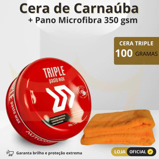 Cera De Carnaúba Triple Paste Wax 100gr Autoamérica + Pano