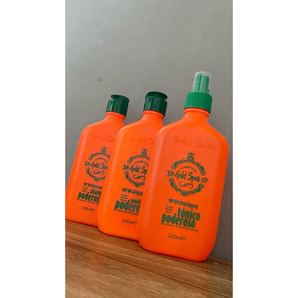 Kit PODEROSO Gold Spell – Shampoo, Condicionador e Tônico PODEROSO