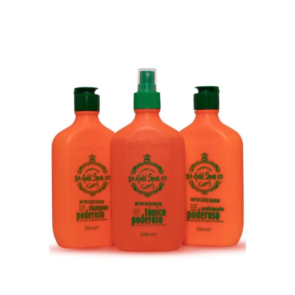 Kit PODEROSO Gold Spell – Shampoo, Condicionador e Tônico PODEROSO ...