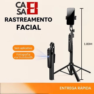 Tripé para Celular Suporte Inteligente 180cm 360 Giratório Automático Rastreamento Facial Gimbal