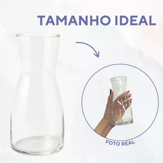 Kit 2 Jarra Garrafa de Vidro Decanter 500ml Para Sucos Água Servir Café da Tarde
