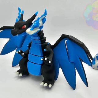 Charizard Pokémon, Mega Charizard X, Charmeleon e Charmander Crianças 3d Brinquedo Articulado