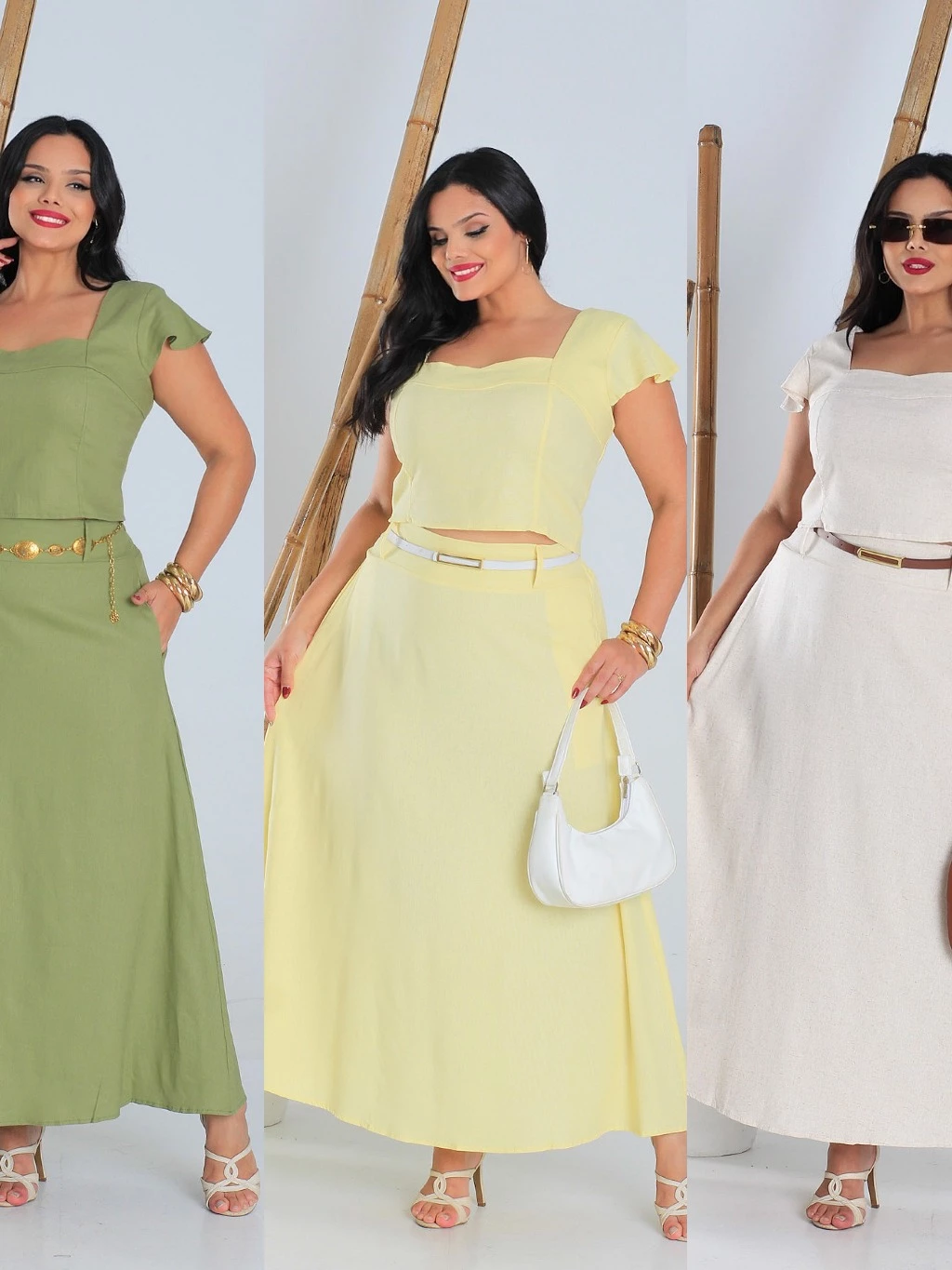 Conjunto Saia Longa E Blusa Plus Size Moda Evangélica - Tamanho GG ao G3