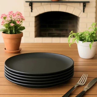 Kit Pratos Rasos para Churrasco Refeições 26 x 26 x 2 cm em Polipropileno Livres de BPA