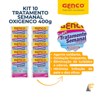 Kit 10 Tratamento Semanal Genco Oxigenco Oxidante Piscinas Spas 400g + Brinde em Oferta na Shopee