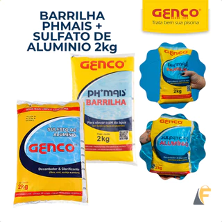 Kit Barrilha Piscinas 2kg + Sulfato de Alumínio Genco 2kg Decantador Elevador de Ph em Oferta na Shopee