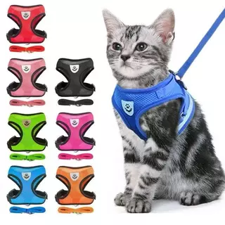Peitoral Coleira Com Guia para Caes E Gatos Regulavel Confortavel Ajustavel Cachorro Pet Pequeno