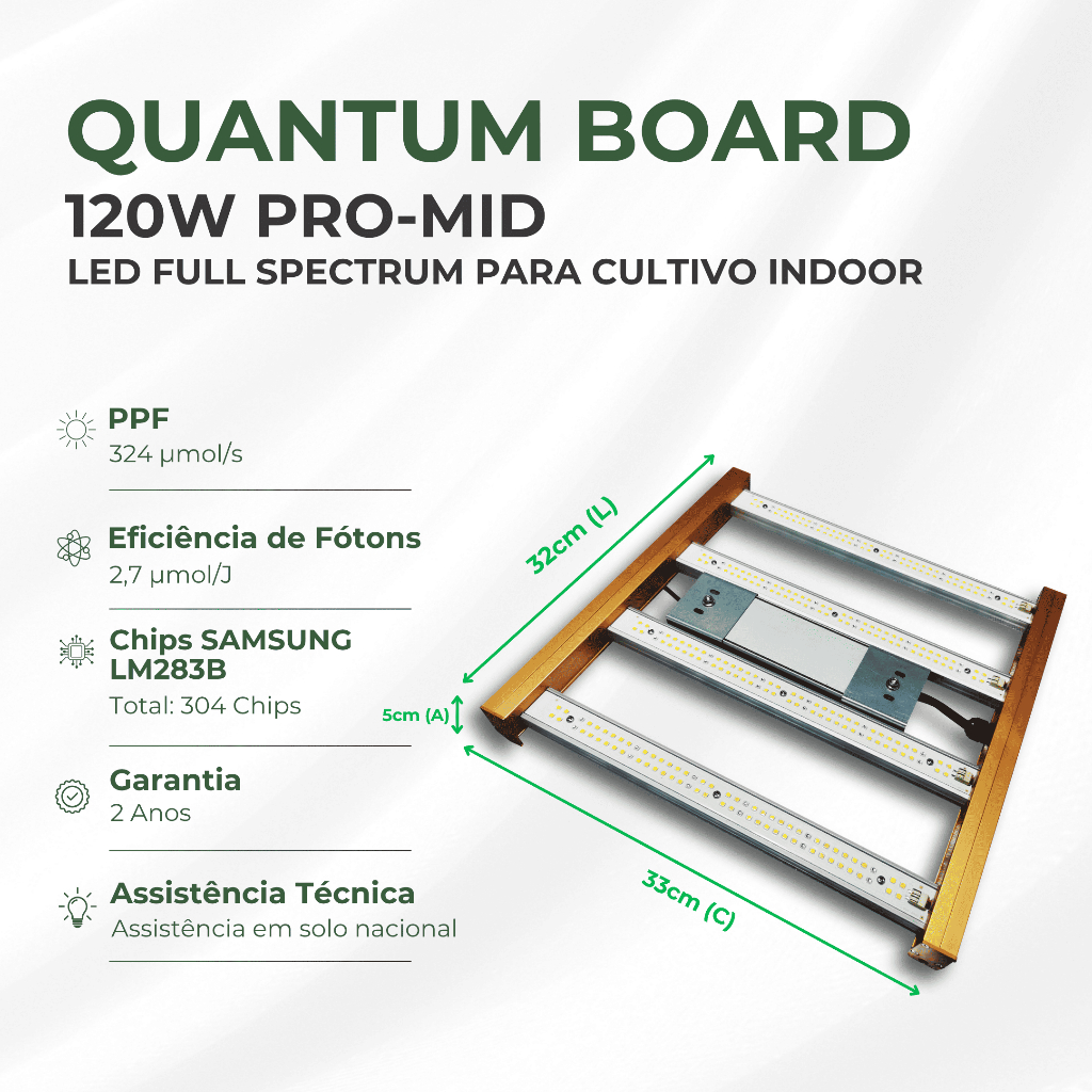 Kit de Cultivo Estufa Tenda Grow 80x80x180 + Led Quantum Barra Qb