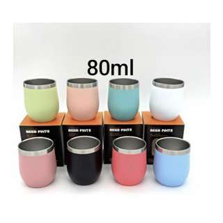 Mini Copo Térmico Oval sem Tampa para Bebidas Geladas e Quentes 80ml