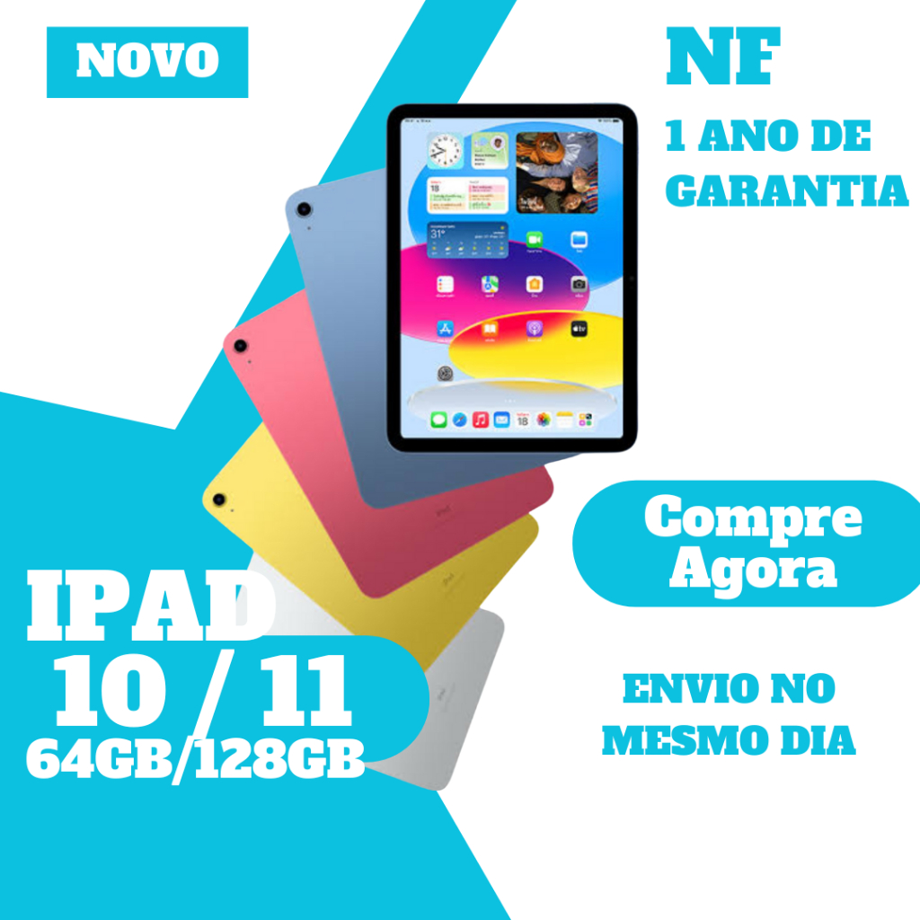 Tablet iPad 11 Novo Garantia 128GB NF 12x sem juros NF