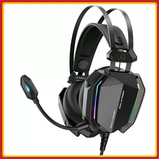 Fone de ouvido para jogo PC Headset Gamer RGB Pro com Microfone e Ajuste de Volume+Cabo P2 para 2 P2