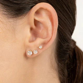 Trio De Brincos De Zircônias Ponto De Luz Ouro 18k Ou Prata 925 em Oferta na Shopee