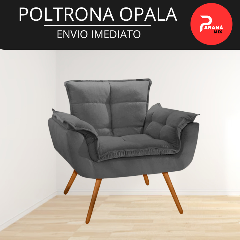 Poltrona Opalla Veludo Super Confortável com Pés Palito | Shopee Brasil