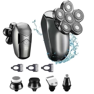 Maquina Recarregável 5 Em1 Barba Cabelo Nariz Limpeza Facial Cor Preto Voltagem 110v/220v Bivolt