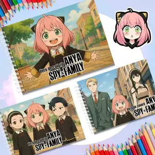 Livro de Colorir Anya Capa Dura 50 Desenhos Folhas 180g Anime em Oferta na Shopee