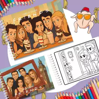 Livro de Colorir Série Friends Capa Dura A5 50 Folhas 180g + Acetato