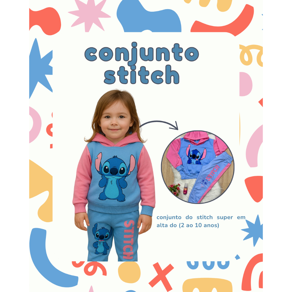 conjunto infantil menina stitch roupa infantil menina 2 / 10 ANOS ...