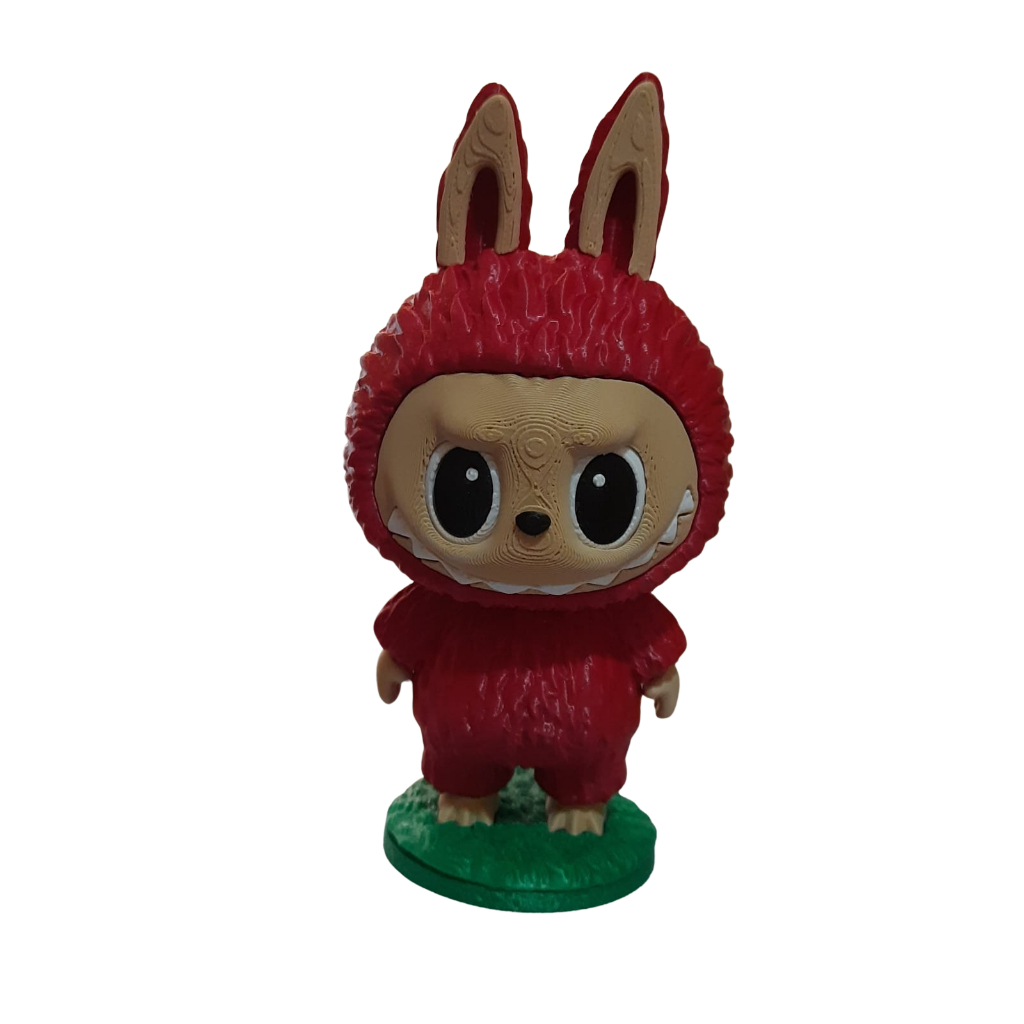 Labubu Vermelho Impressão 3D - Decorativo e Exclusivo PLA - Acompanha ...