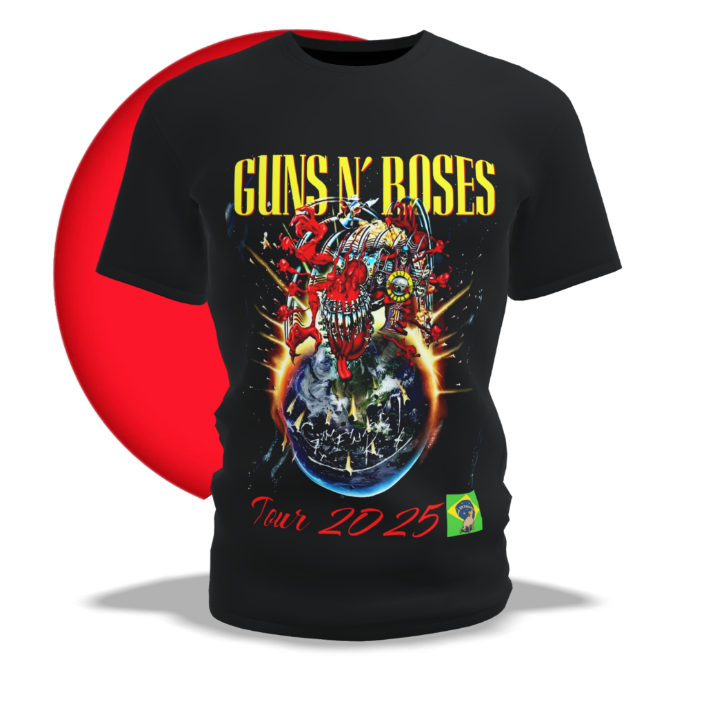 camiseta guns n roses tour 2025 rock | Shopee Brasil