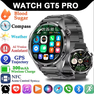 2025 relógio inteligente GT5 PRO NFC chamada Bluetooth com função de monitoramento frequência cardíaca