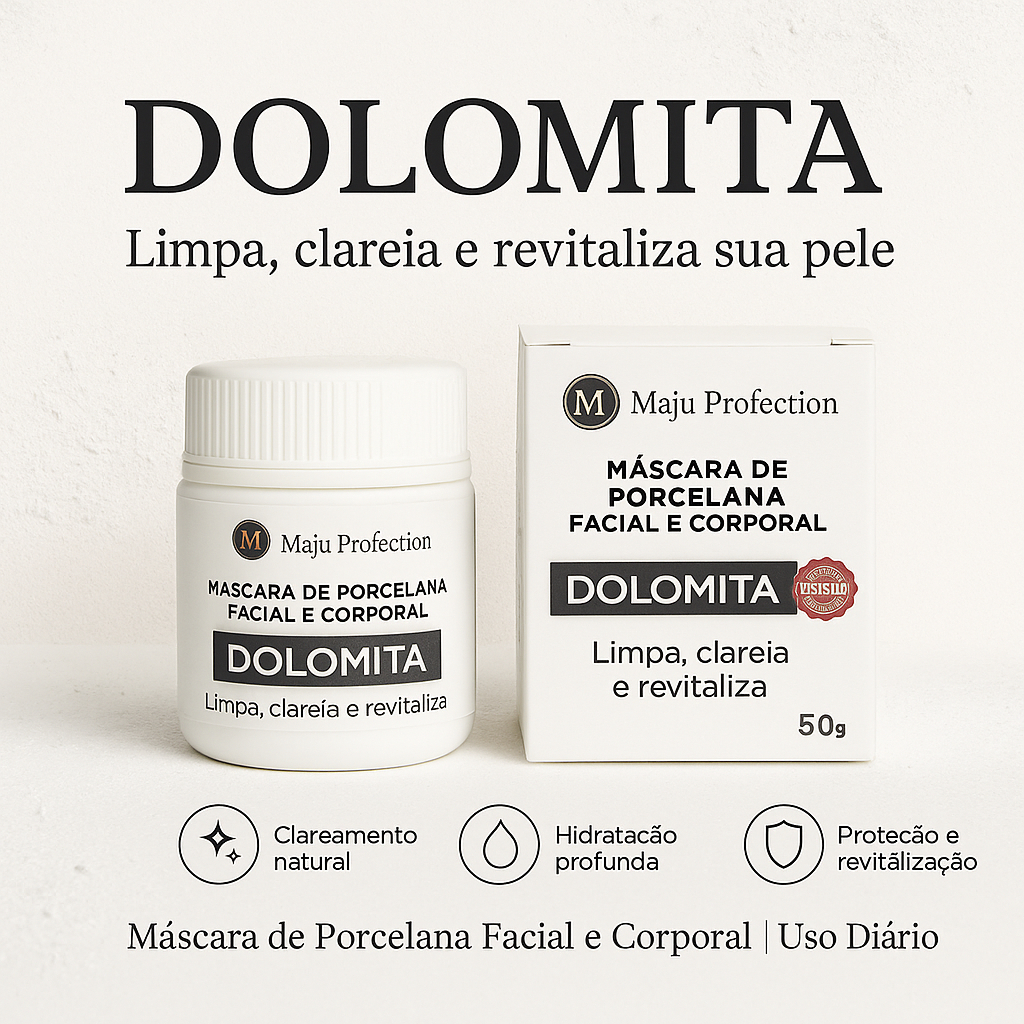 Máscara de Porcelana Dolomita – Clareia, Hidrata e Revitaliza a Pele ...