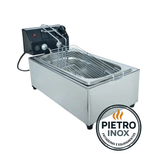 FRITADEIRA AÇO INOX ELETRICA 3,5 LITROS PARA FRITURAS EM GER