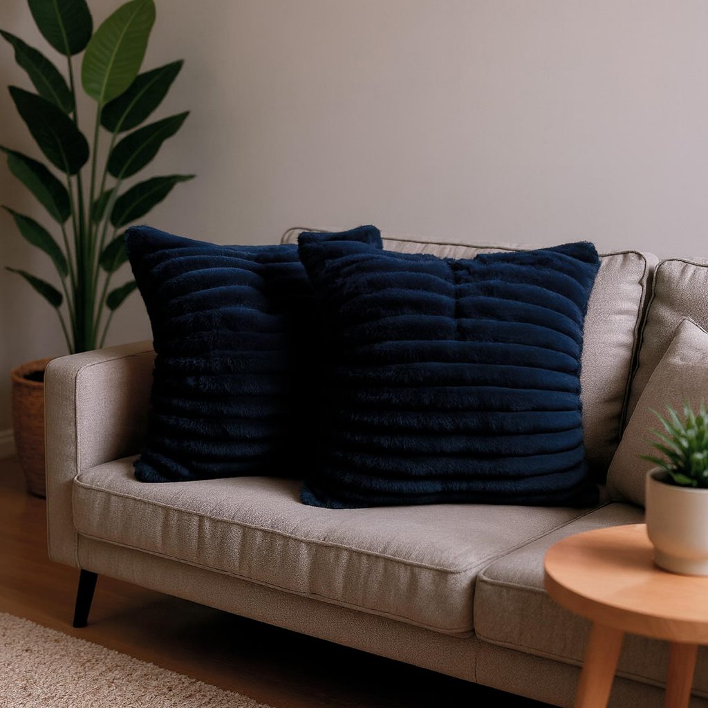 Kit 2 Capas De Almofadas Luxo Soft Wave Decoração Sofá Sala 45x45 Azul ...