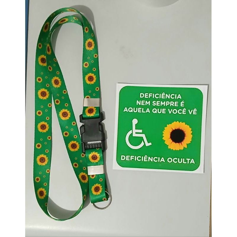 kit Cordão girassol + Adesivo deficiência oculta | Shopee Brasil