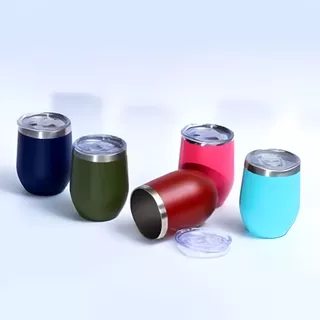 Ovo Copo Térmico 360ml Em Inox Com Tampa Acrílica
