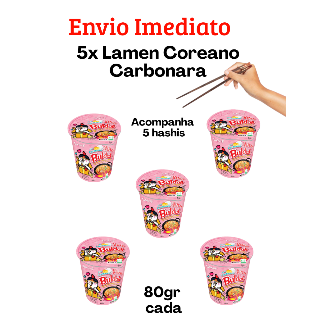 Lamen Coreano Buldak Carbonara Rosa Samyang 80g | Picante & Cremoso ...