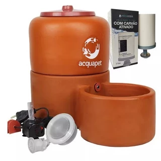 Bebedouro Filtro Água Cachorro Gato Pets Ceramica Com Bomba 2,5 Litros Acquapet - Original