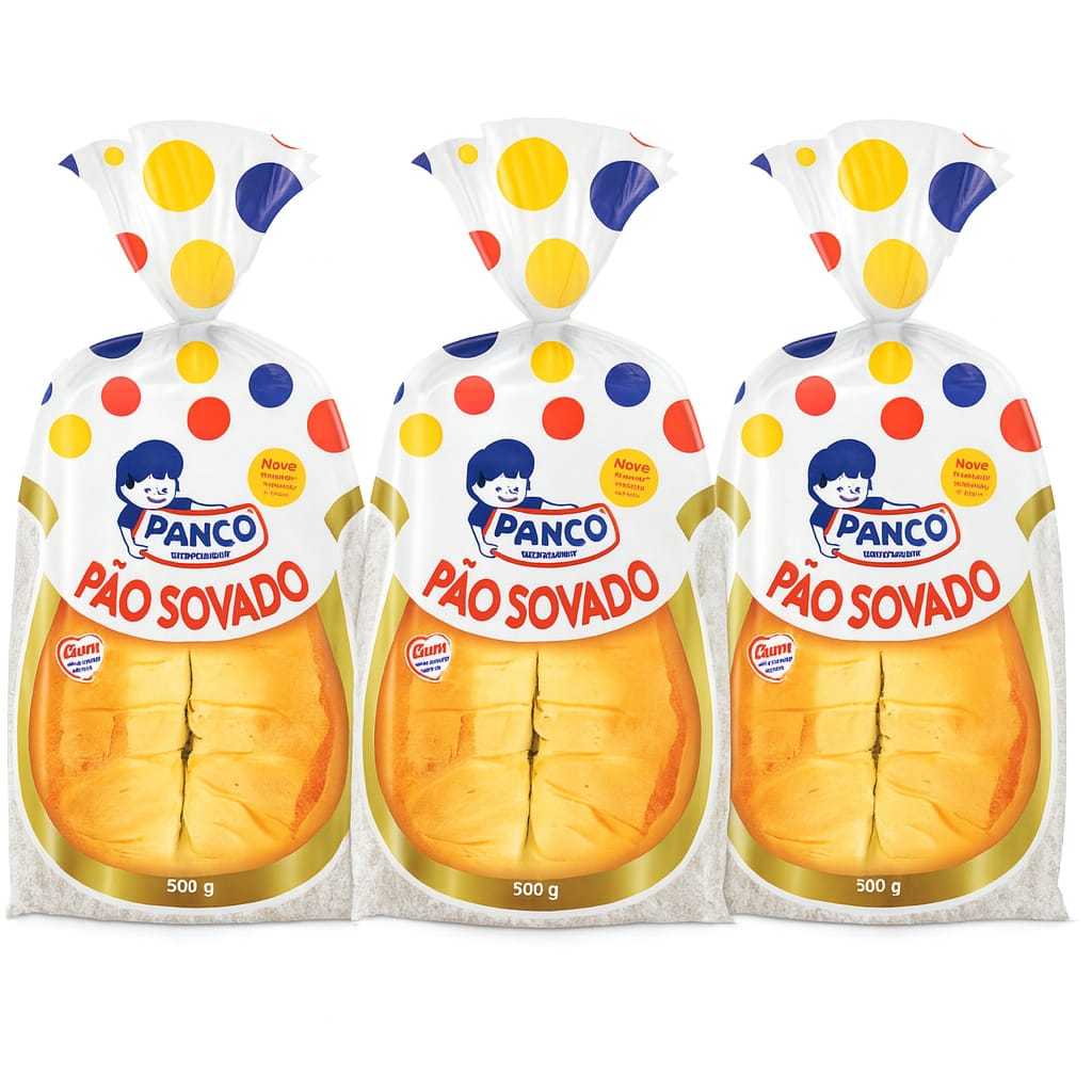 Kit 3 Unidades Pão Sovado Fresquinho macio Panco 500g cada Envio ...