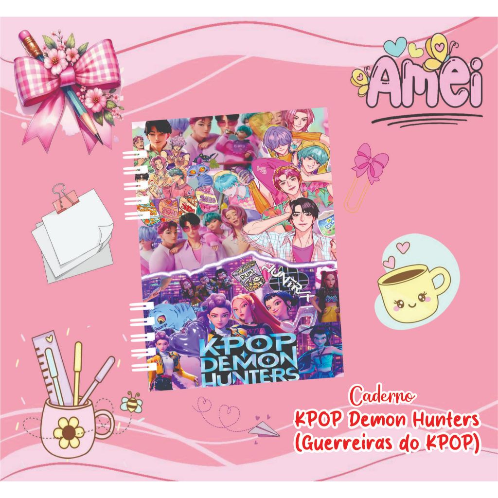 Caderno Personalizado Animação KPOP Demon Hunters (Guerreiras do KPOP ...