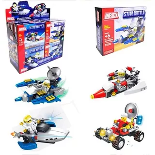 Kit 4 Brinquedos de Montar INBLOX Star Battle - Blocos de Montar Educativos-