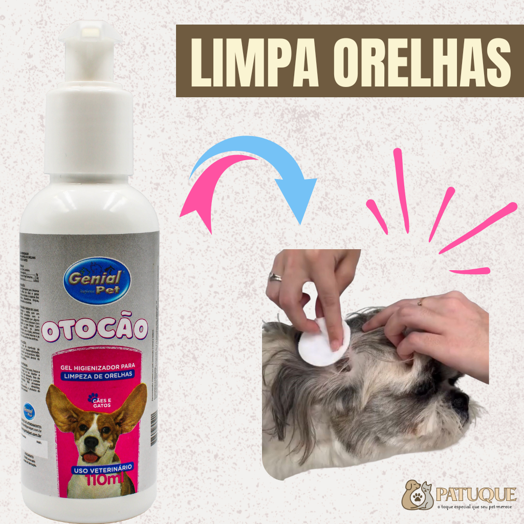 Limpa Orelha Cachorro e Gato Genial Pet 110ml | Shopee Brasil