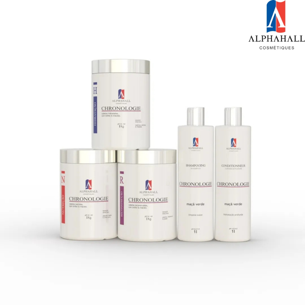 Kit Cronograma Capilar Profissional 05 Passos Alphahall | Shopee Brasil