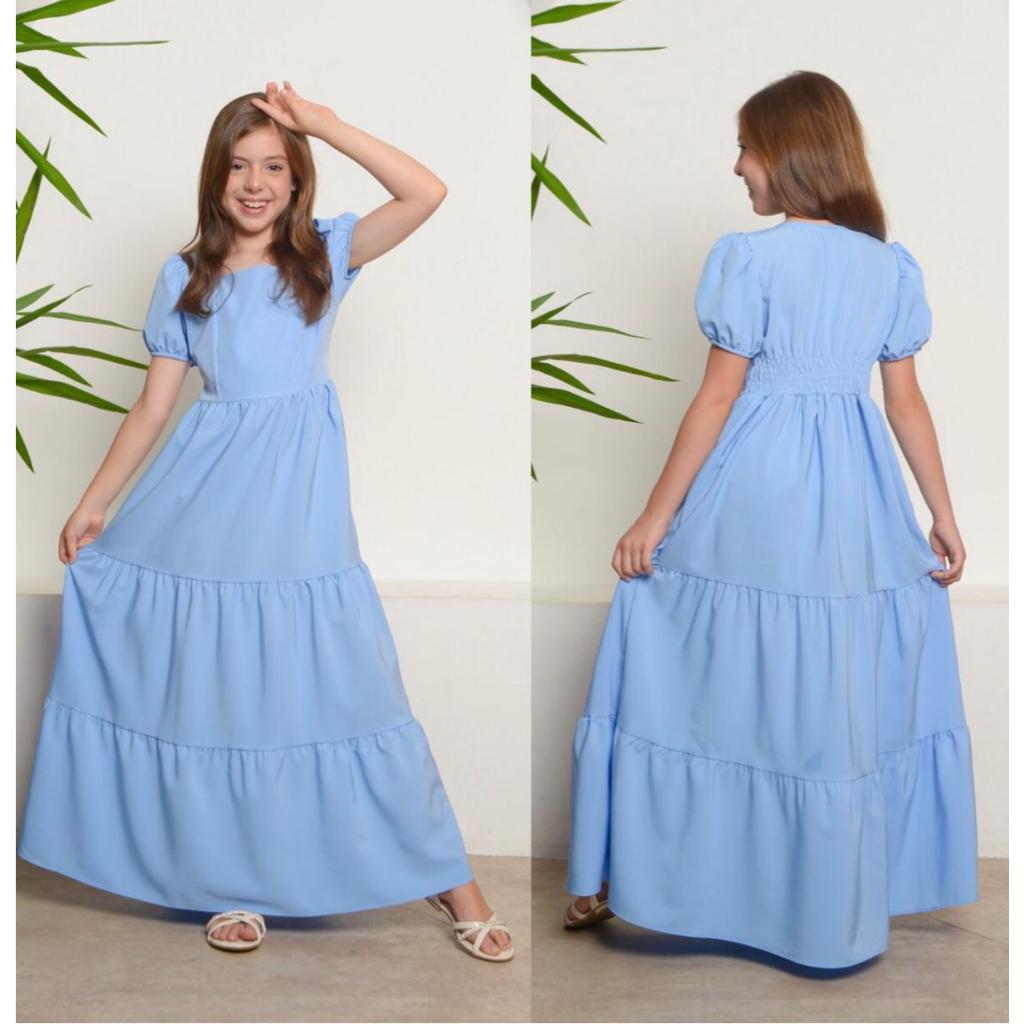 Vestido Evangelico Longo Juvenil | Shopee Brasil