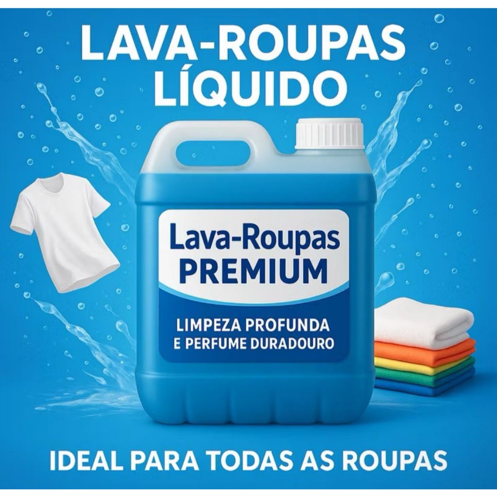 Lava Roupas Liquido Tradicional 5L Multiuso para Lavanderias Dia a Dia ...