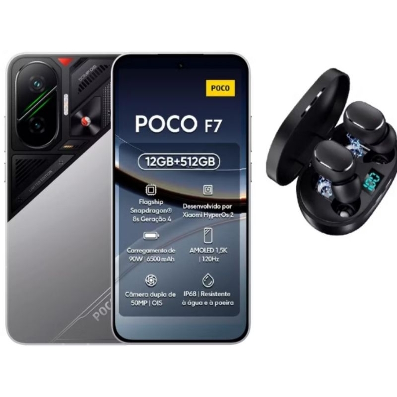 Xiaomi Poco F7 512 GB 12 RAM GLOBAL + FONE DE BRINDE | Shopee Brasil