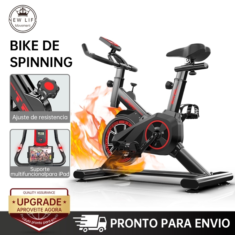 Bicicleta Spinning Ergométrica Para Exercícios Com Monitor Profissional Sport Suporta até 120kg volante 8kg